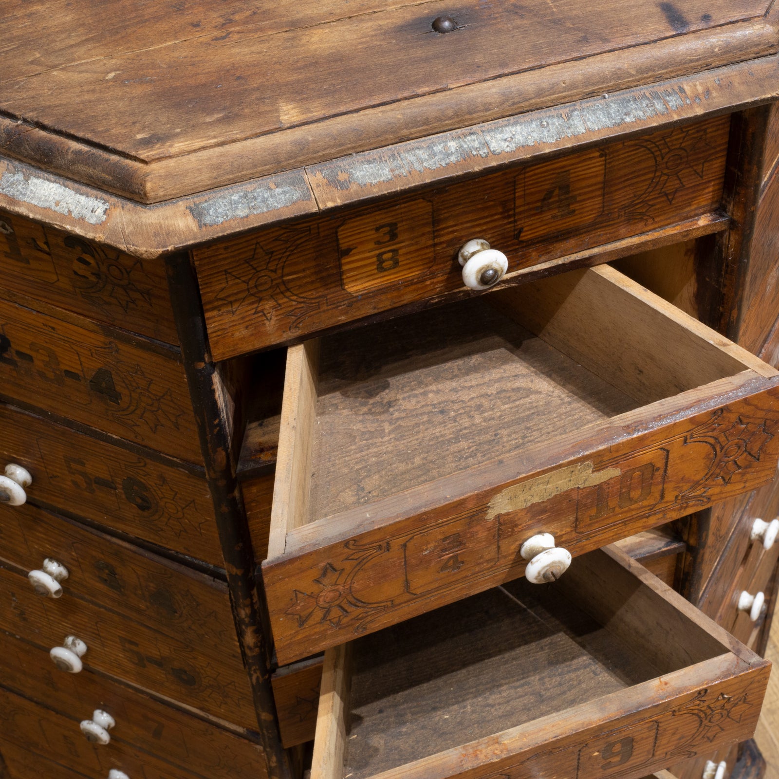 Antique Hardware Store Screw and Bolt Cabinet c.1900 | S16 Home