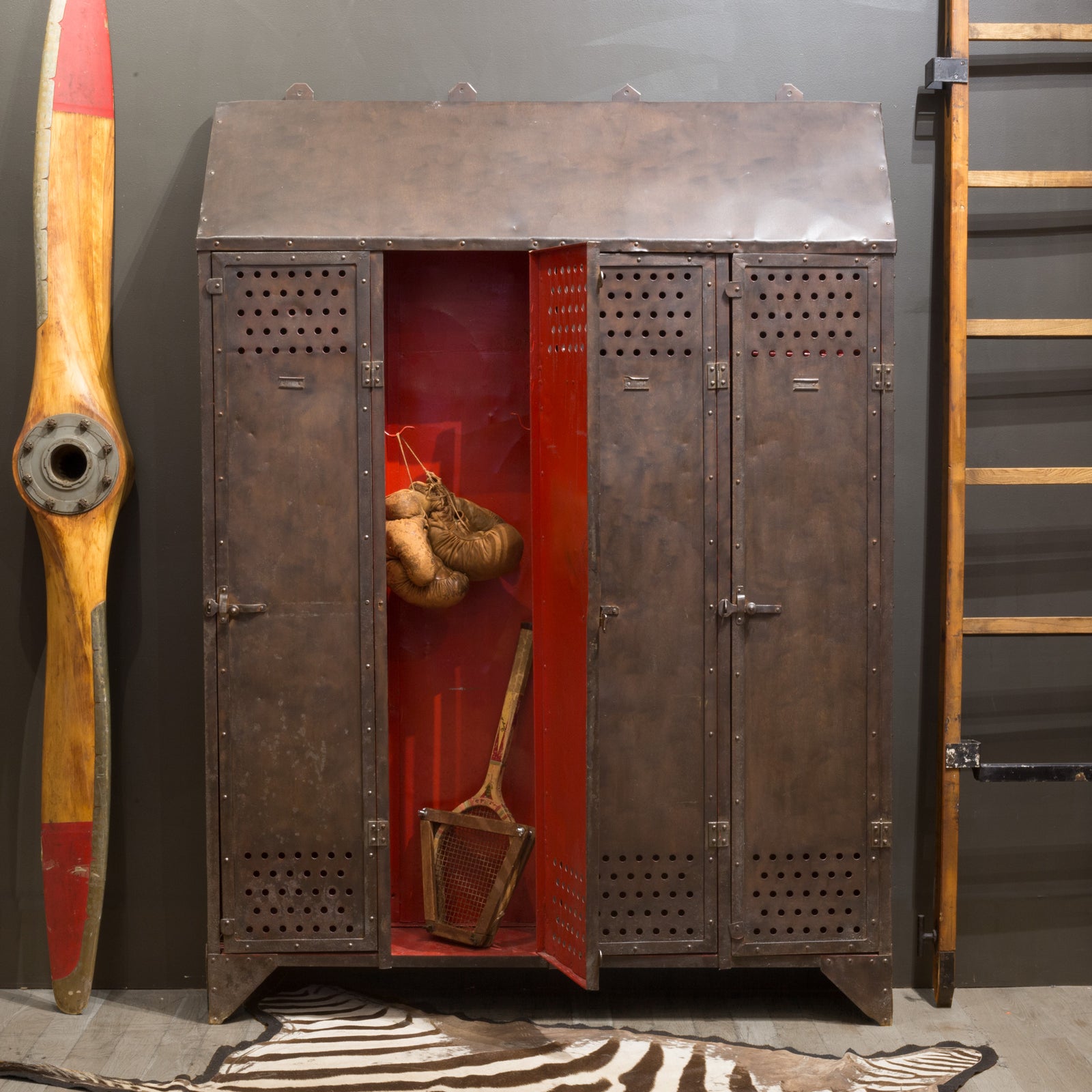 Antique French School Gym Lockers c.1920 | S16 Home