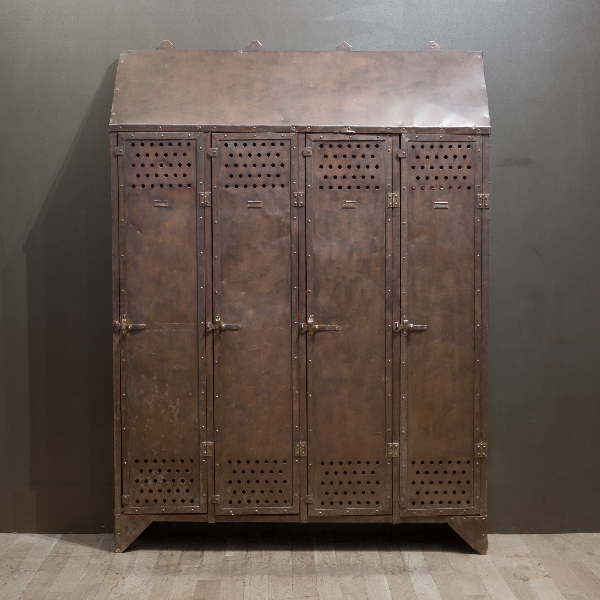 Antique French School Gym Lockers c.1920 S16 Home