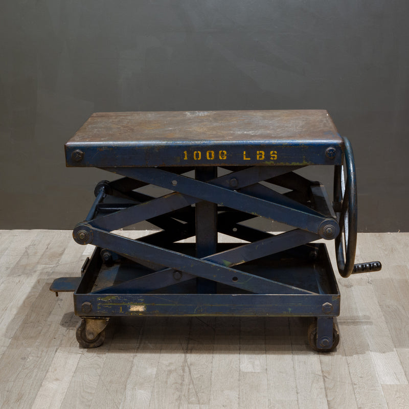 Early 20th c. Factory Scissor Lift Table c.1940