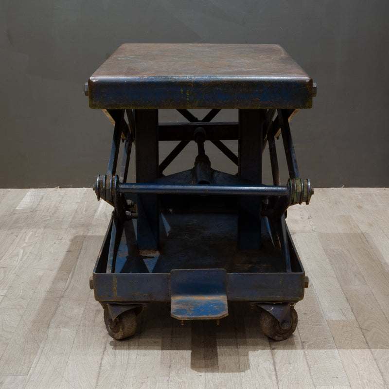 Early 20th c. Factory Scissor Lift Table c.1940