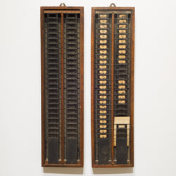 Pair of Antique Oak Time Card Holders c.1900