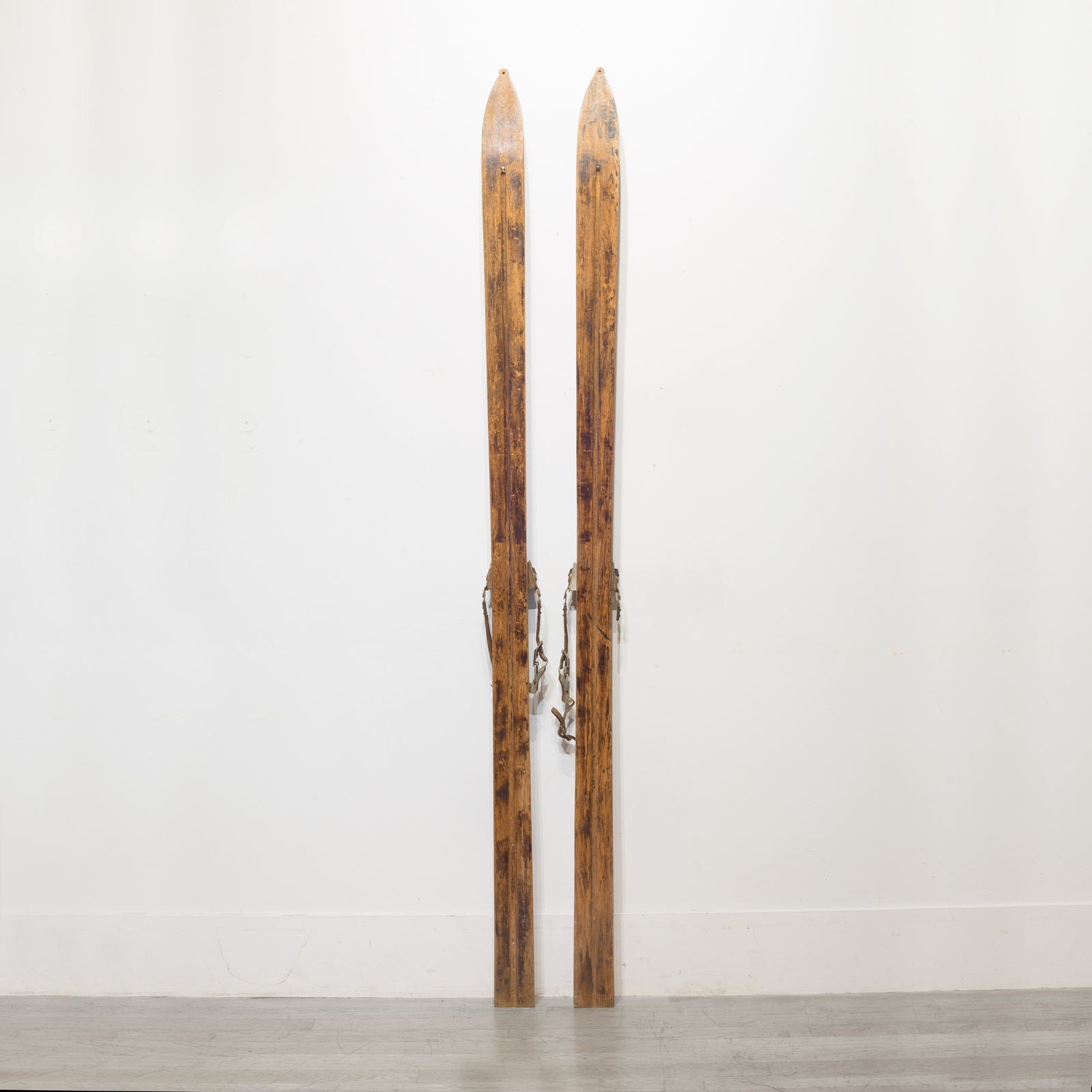 Lanière De Ski Vintage France 1960 - Cuir Croupon 1,3 X 77 Cm - Marron