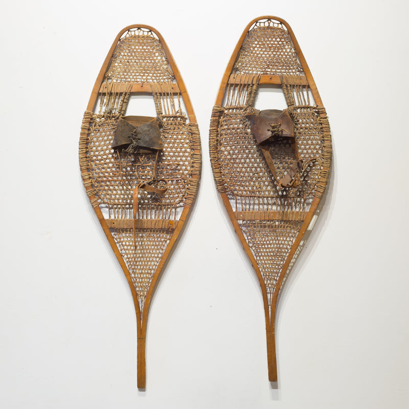 Antique Wood and Leather Snow Shoes c.1920