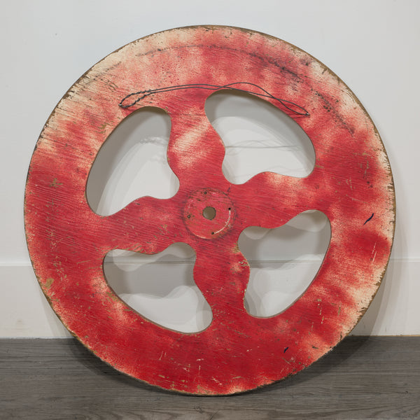 Early 20th c. Antique Wooden Carnival Wheel c.1930