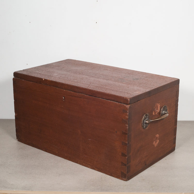 Large Handmade Wood and Brass Box c.1880-1920
