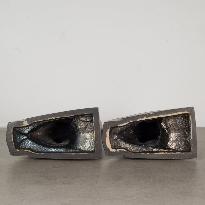 Art Deco Ram's Head Bookends by Cornell Foundry c.1930