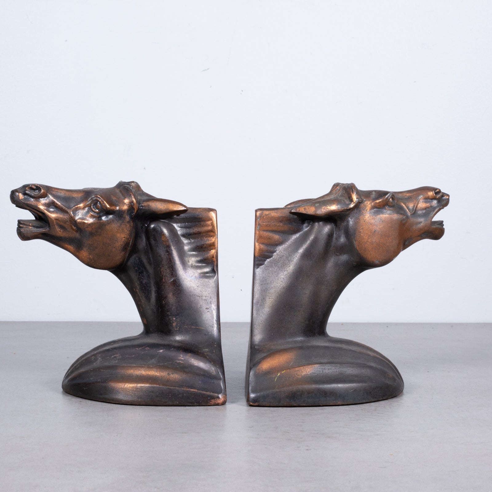Bronze Plated Art Deco Horse Head Bookends c.1930 | S16 Home