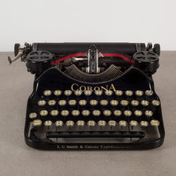 Antique Art Deco Refurbished Corona Portable Typewriter c.1930