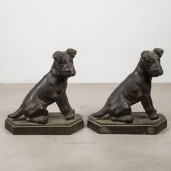 Art Deco Pot Metal Terrier Bookends c.1930