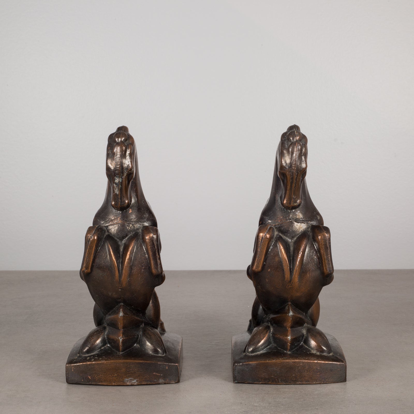 Art Deco Bronze-Plated Rearing Horse Bookends, c.1930 – S16 Home