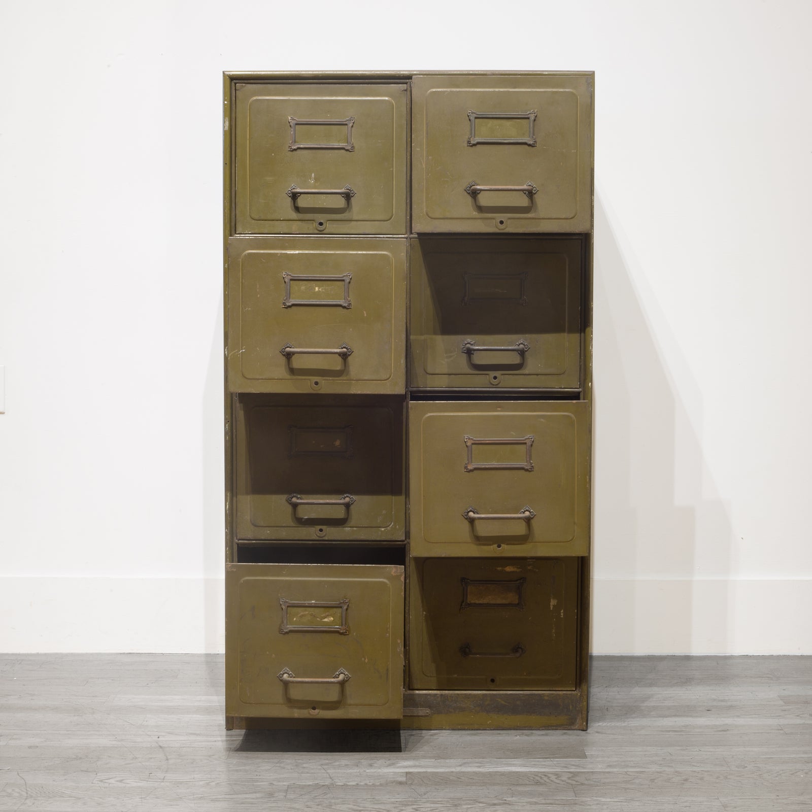Army Green Metal Double File Cabinet c.1940 | S16 Home