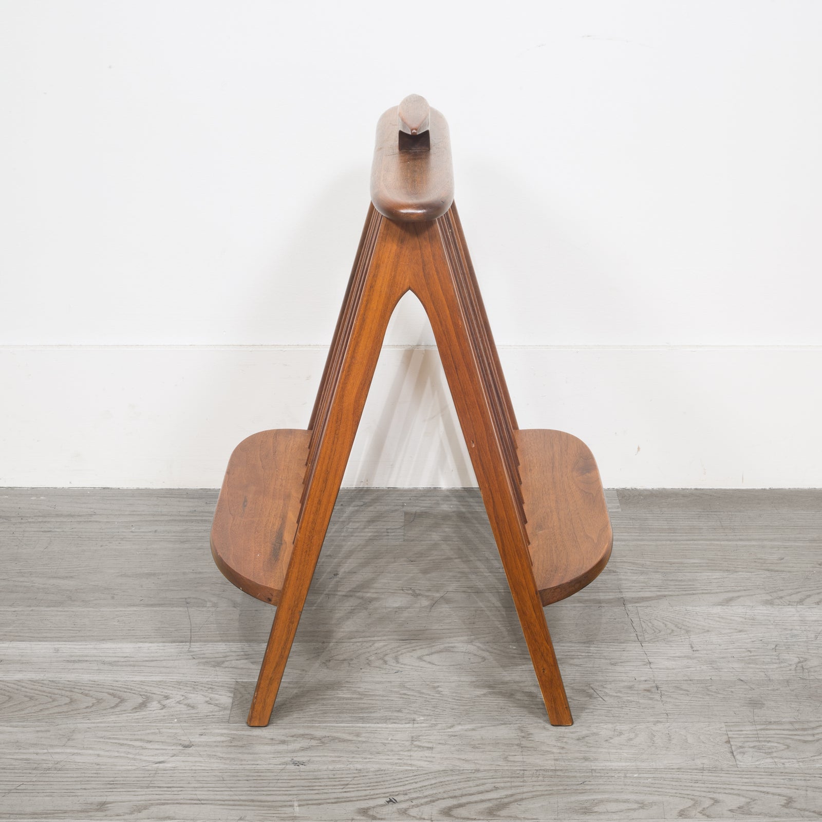 Mid-century Arthur Umanoff Sculpted Walnut Record Holder/Magazine
