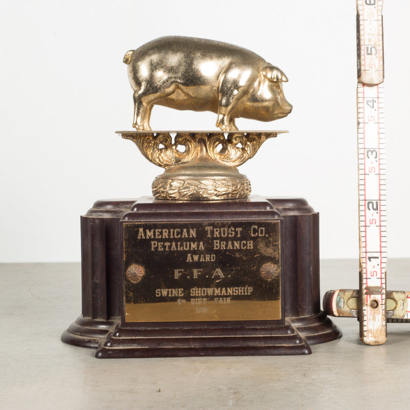 Brass Plated "Swine Showmanship" Trophy with Bakelite Base c.1951