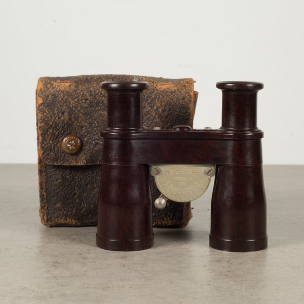 Early 20th c. Bakelite Binoculars and Leather Case c.1930