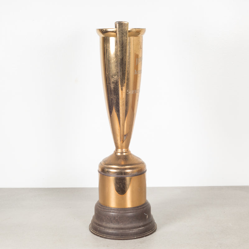 Large Brass Plated Cup Trophy with Bakelite Base 1952