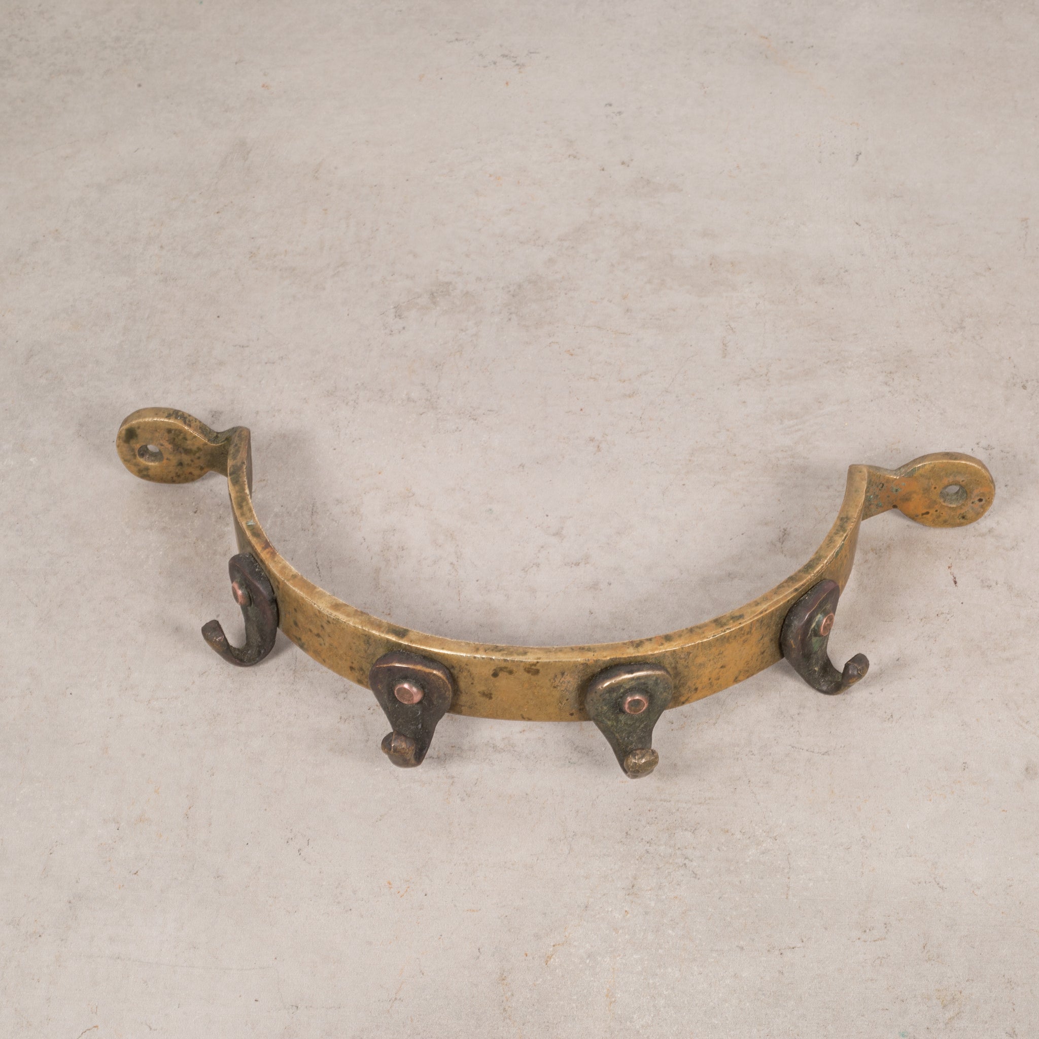 Early 20th c. Bronze and Copper Half Circle Pot Rack c.19001940 S16 Home