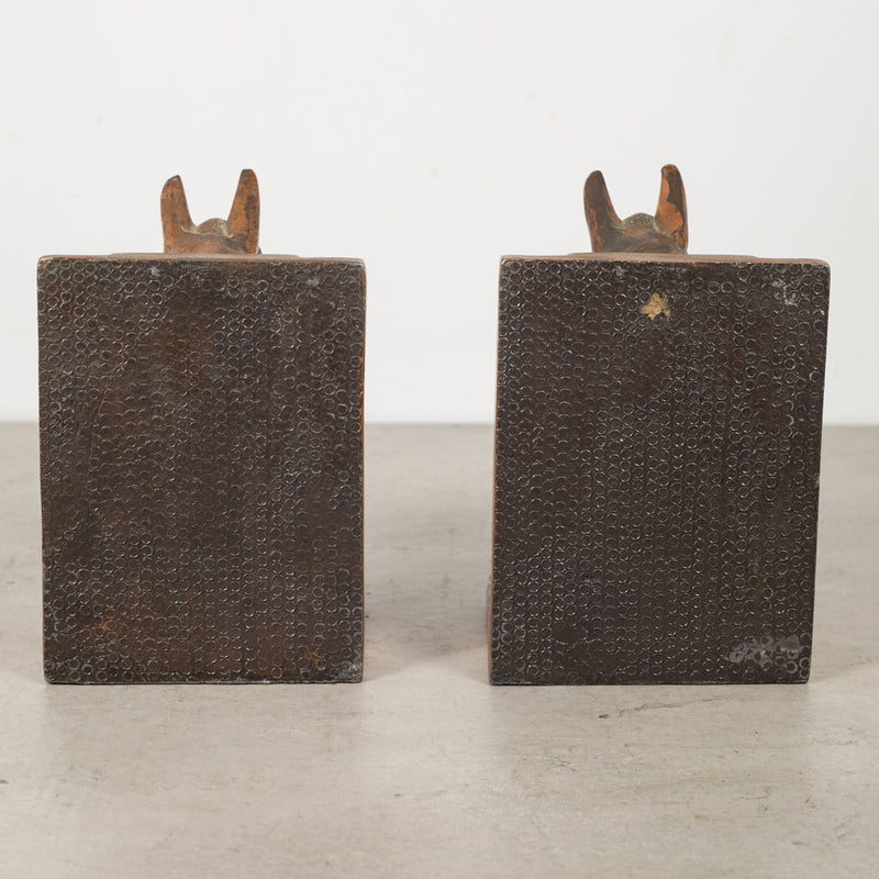 Bronze Plated Horse Head Bookends c.1940s