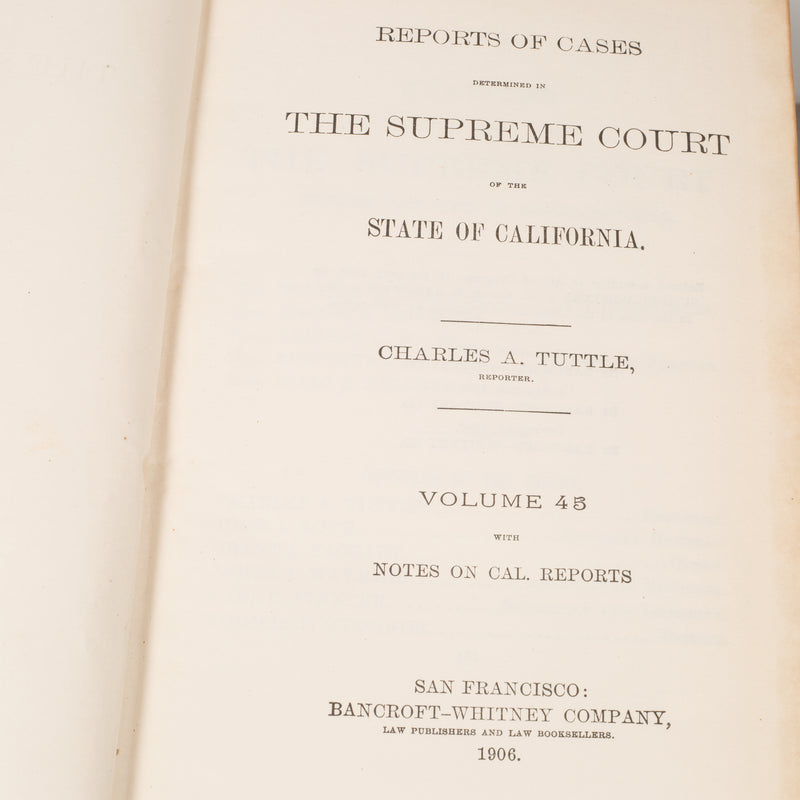 Leather Bound California Supreme Court Books c.1872-1914