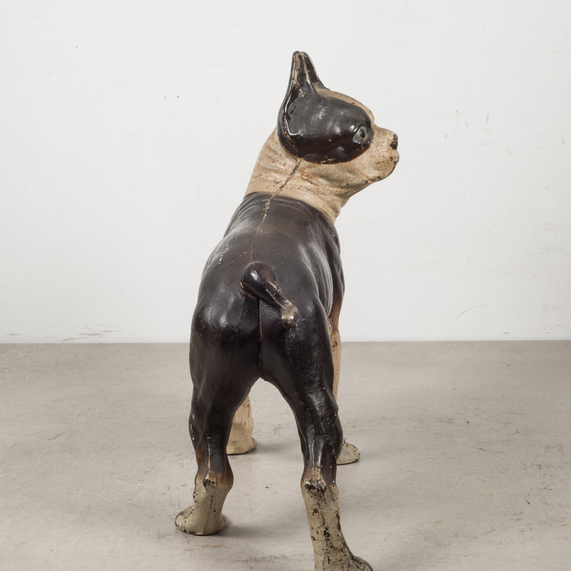 Early 20th c. Cast Iron Boston Terrier Doorstop by Hubley c.1910-1940