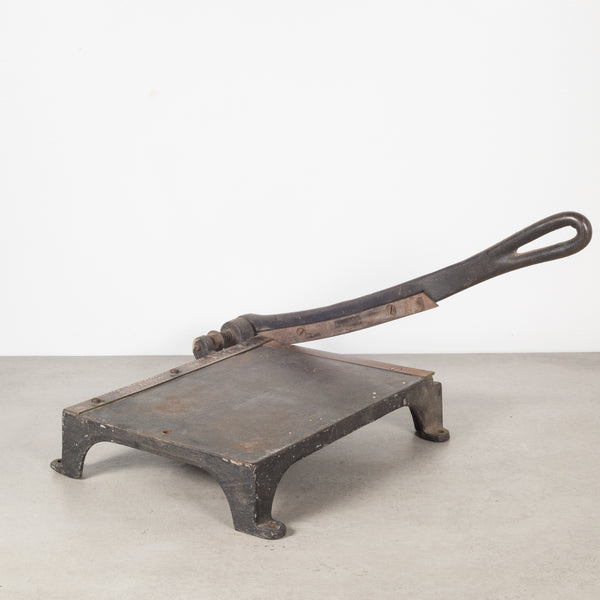 Cast Iron and Brass Guillotine Paper Cutter c.1930