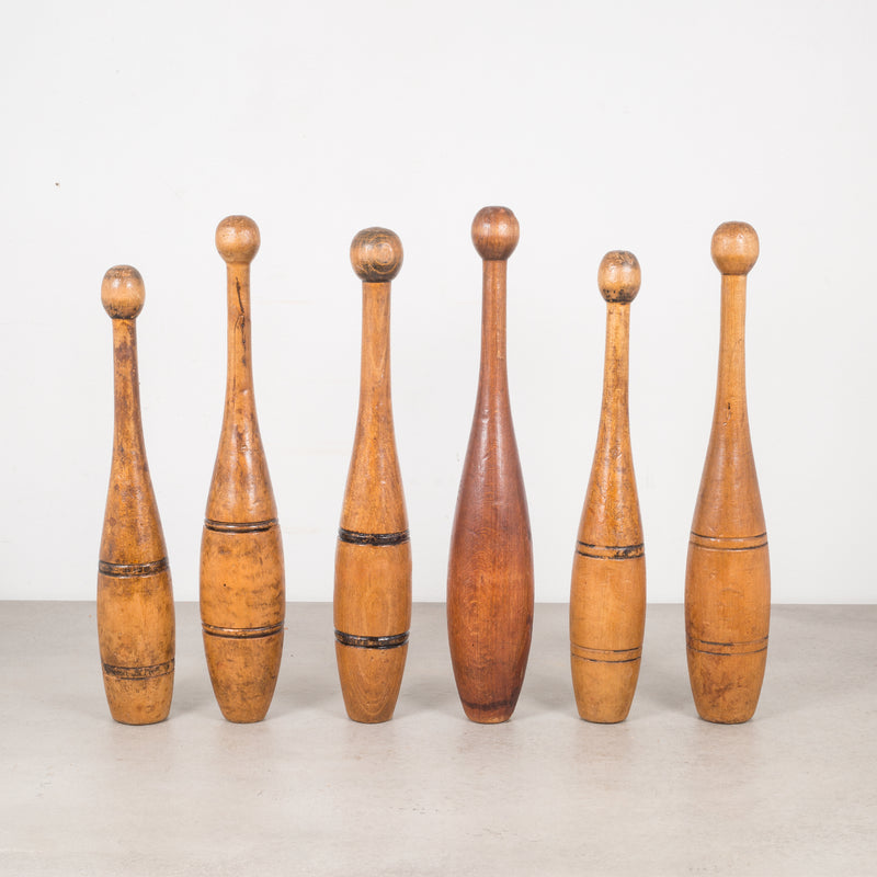 Collection of Turn of the Century Wooden Excercise/Juggling Pins c.1900-Price is per piece