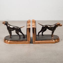 Copper Plated Pointer Dog Bookends c.1940