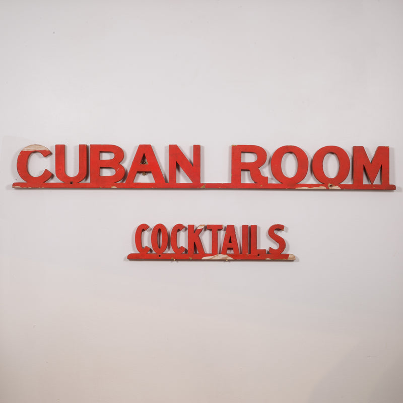 Cuban Room Cocktails San Francisco Club Sign c.1920