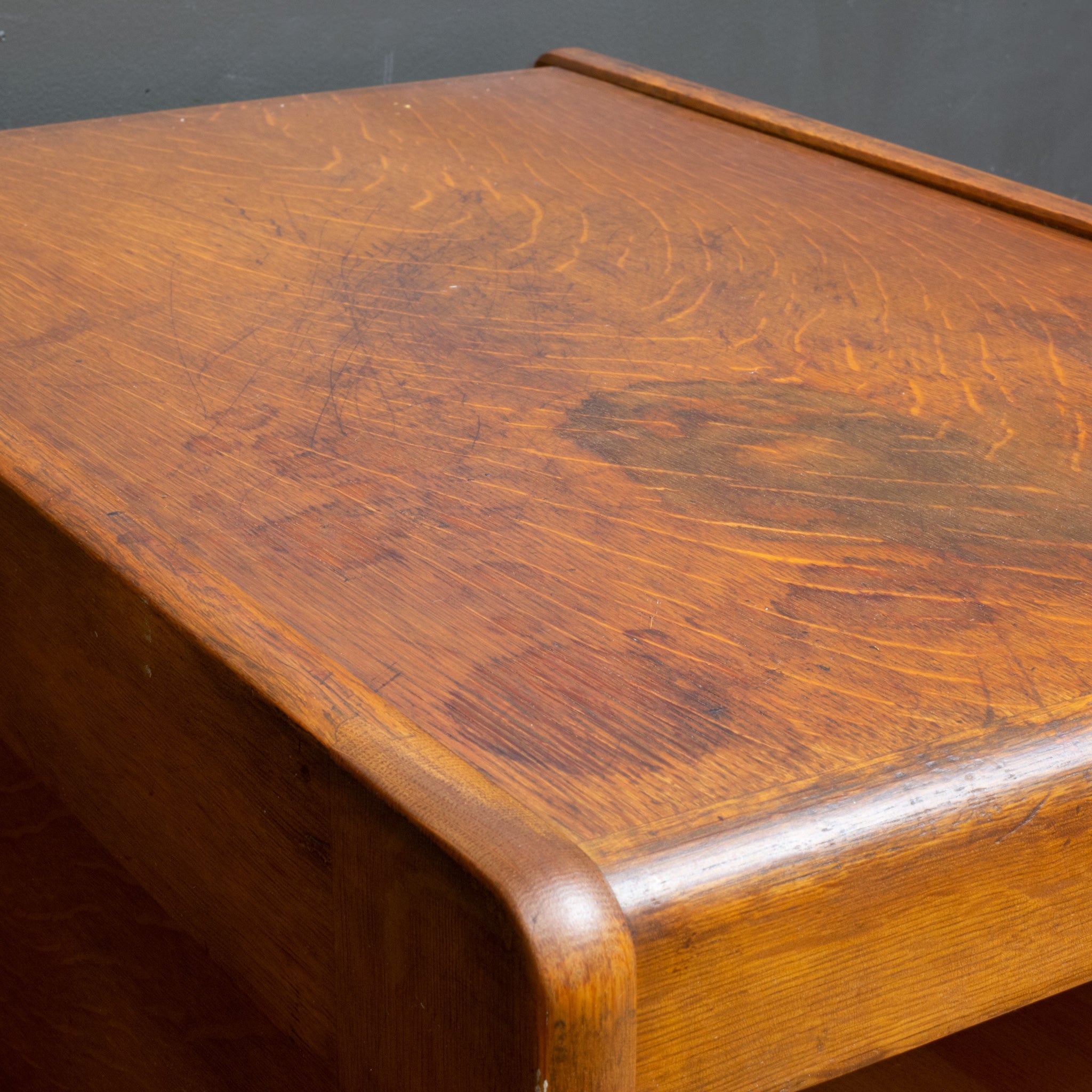 Antique Five Drawer Oak and Brass File Cabinet c.1930 | S16 Home