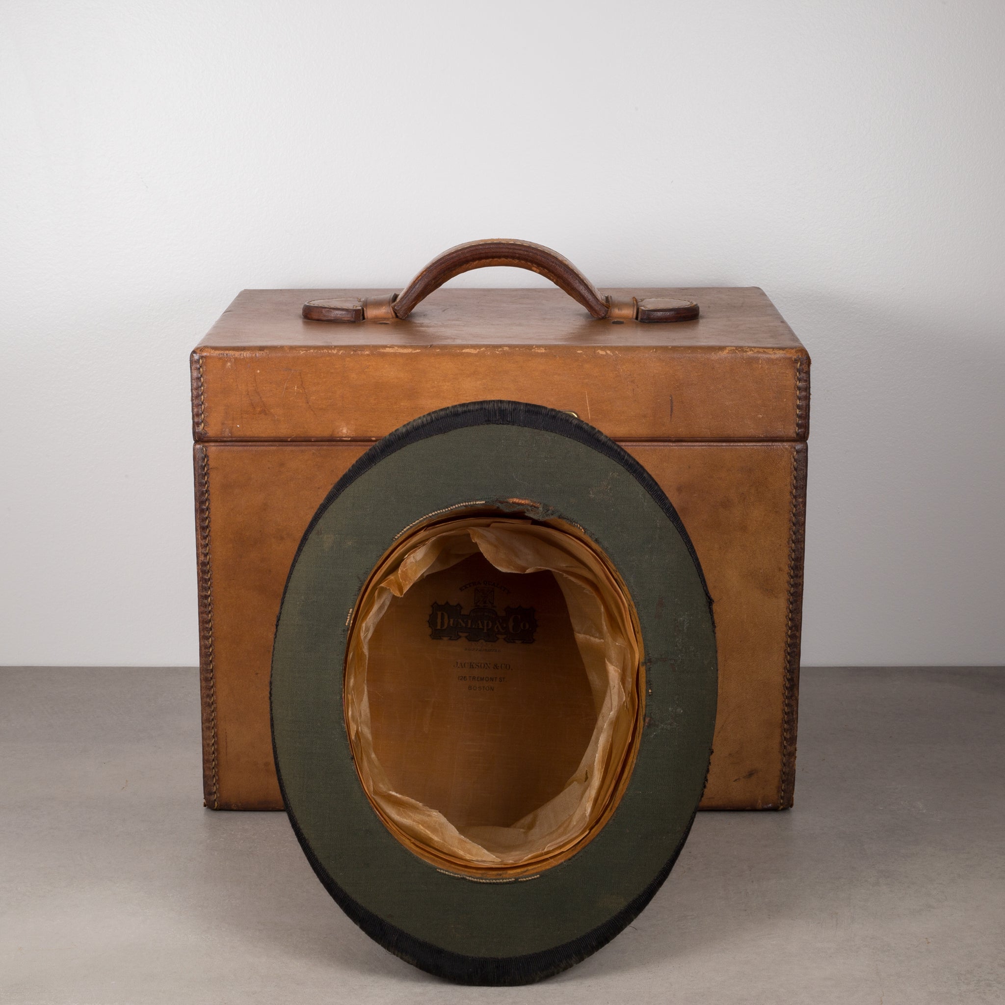 19th Century Beaver Skin Top Hat & Original Leather Hat Box, c.1880 ...