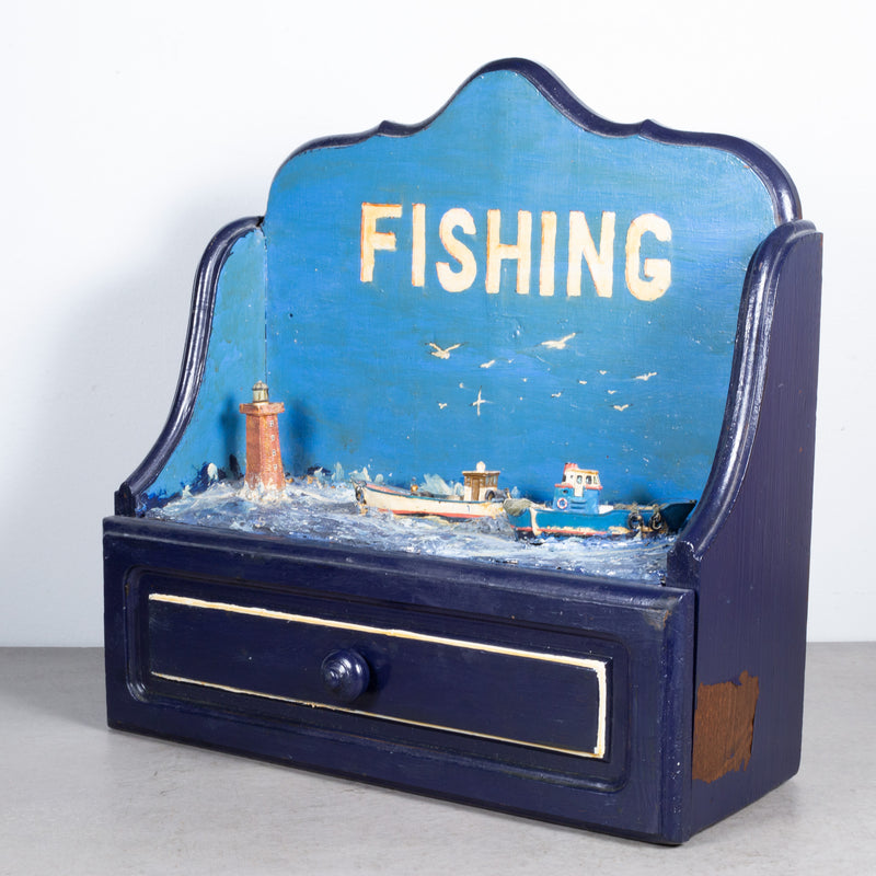 Vintage Hand Crafted Fishing Diorama c.1940