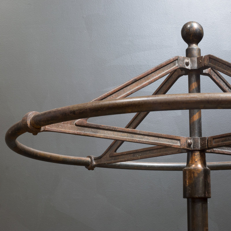 Early 20th c. Japanned Coat/Garment Rounder Rolling Rack c.1910
