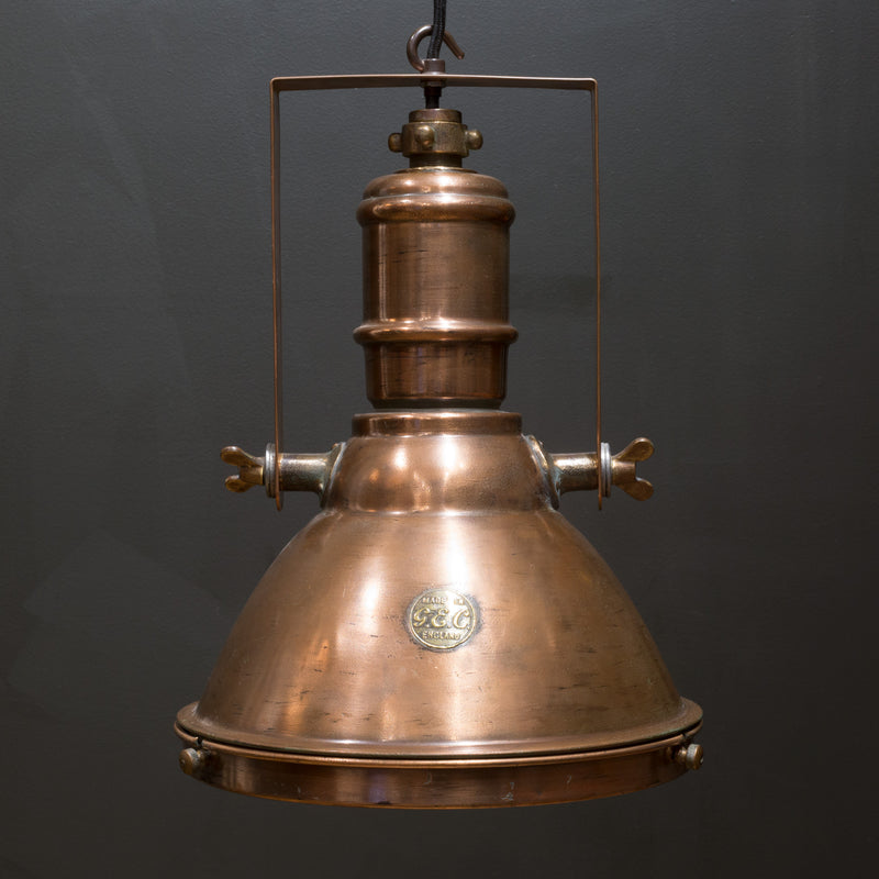 Antique English General Electric Comapny Copper Pendant c.1930 | S16 Home