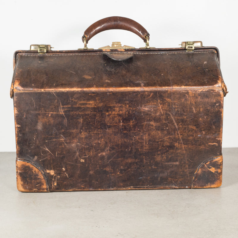 Antique Leather Doctor's Examination House Call Bag c.1930-1940