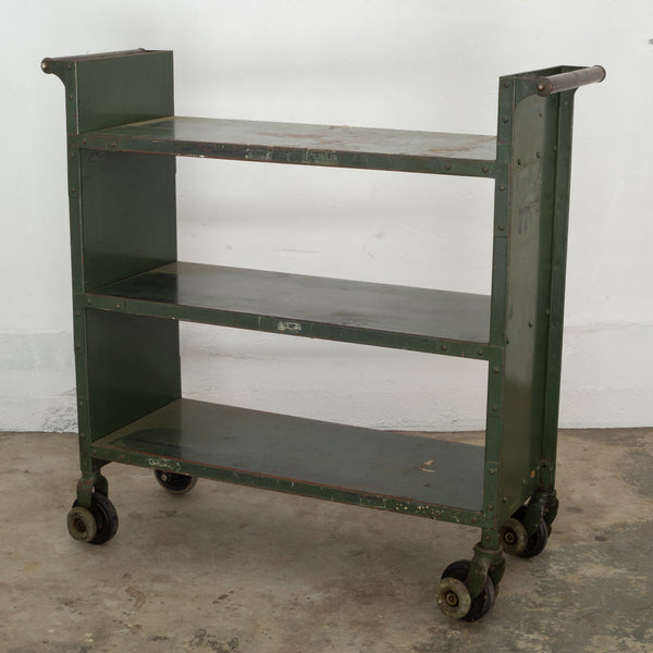Early 20th c. Industrial Rolling Library Cart c.1900-1930