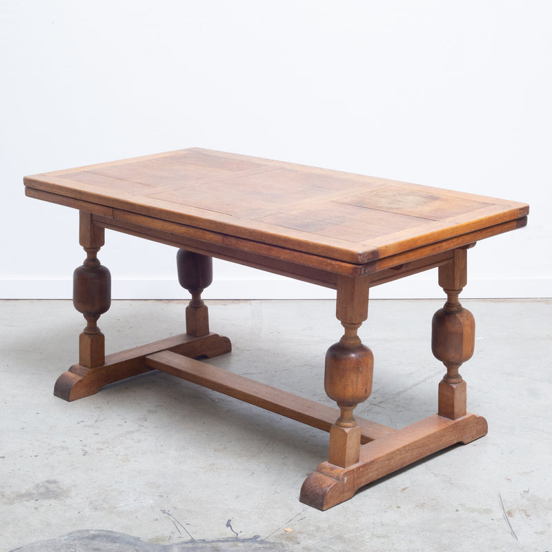 19th C. French Oak Draw-Leaf Dining Table/Console C.1850-1890