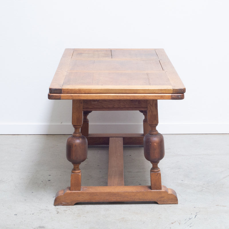 19th C. French Oak Draw-Leaf Dining Table/Console C.1850-1890