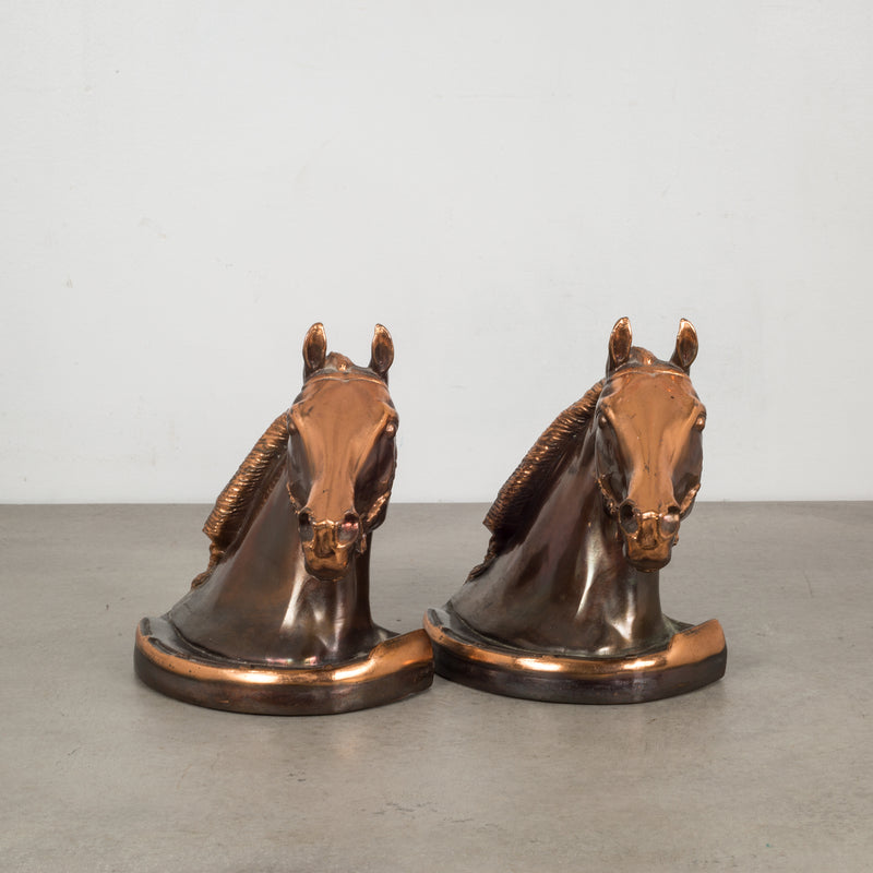 Copper/Bronze Plated Horse Head Bookends by Gladys Brown and Dodge c.1940s