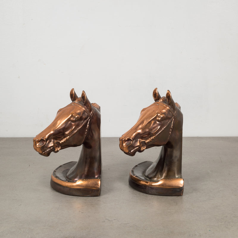 Copper/Bronze Plated Horse Head Bookends by Gladys Brown and Dodge c.1940s