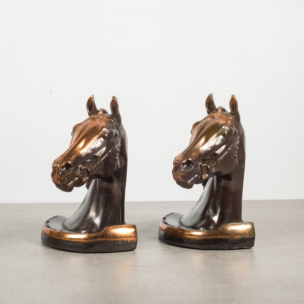 Copper and Bronze Plated Horse Head Bookends by Gladys Brown for Dodge Inc.1946