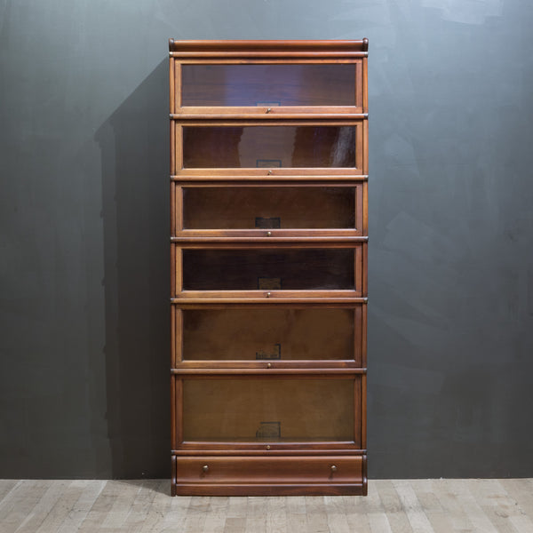 Early 20th c. Globe-Wernicke Mahogany 6 Stack Lawyer's Bookcase with Drawer c.1910