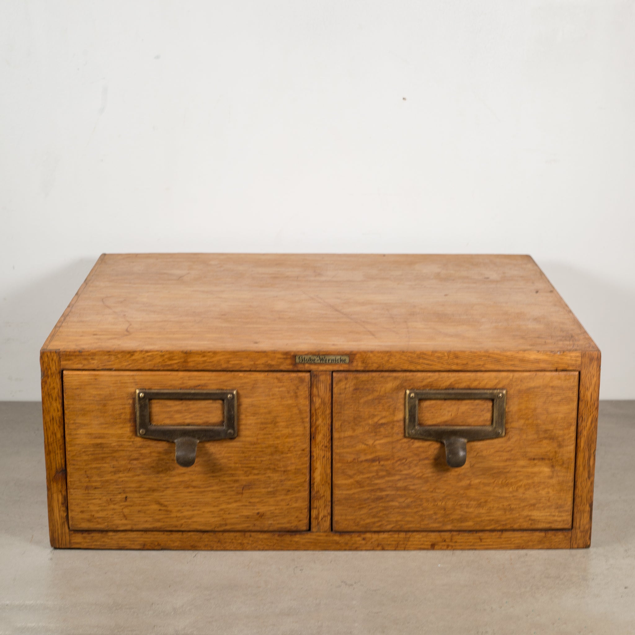 Oak and Brass Globe Wernicke Card Catalog c.1940 S16 Home
