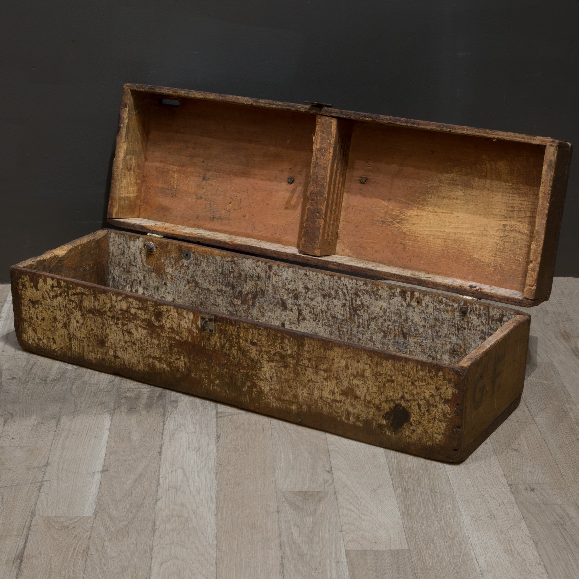 Vintage French Hand Made Wooden Wood Craft Tool Portable Carry Carrying Case  Box Carry Stand Display Toolbox Circa 1940-50's / EVE De France 