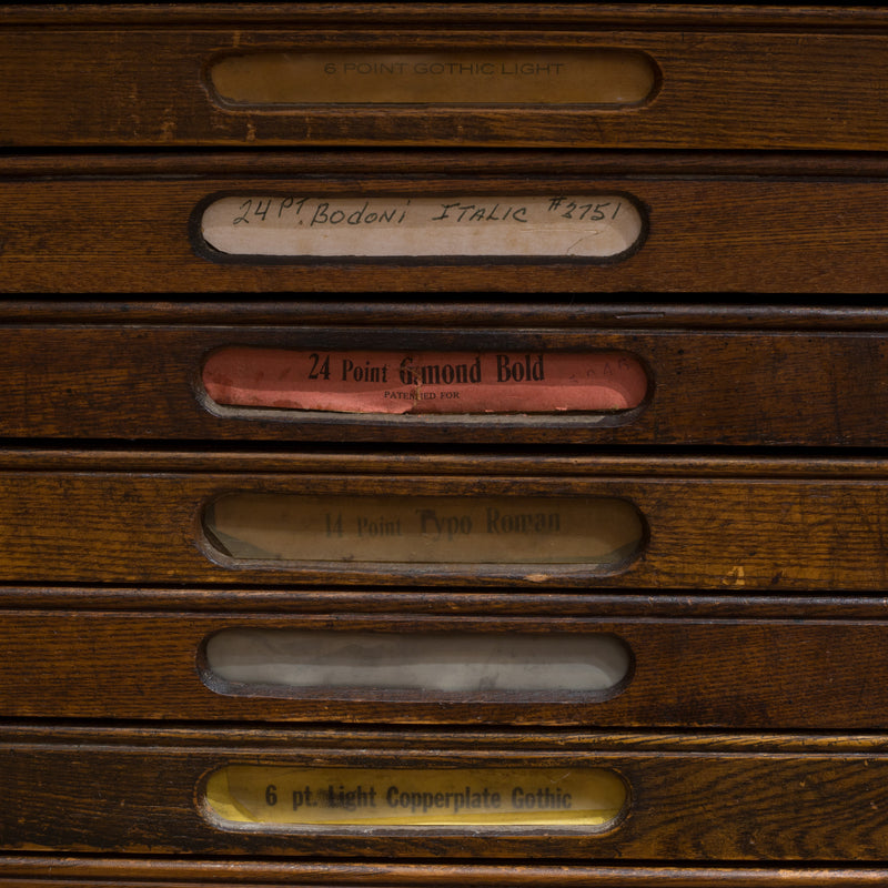 Antique Hamilton Industrial Typesetter's 24 Drawer Cabinet c.1920-1930