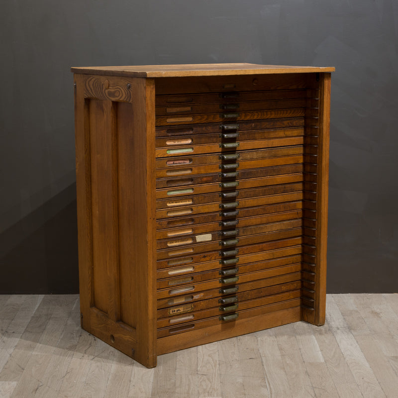 Typesetting Drawer Antique Hamilton Industrial Typesetter's 24 Drawer Cabinet c.1920-1930 ...
