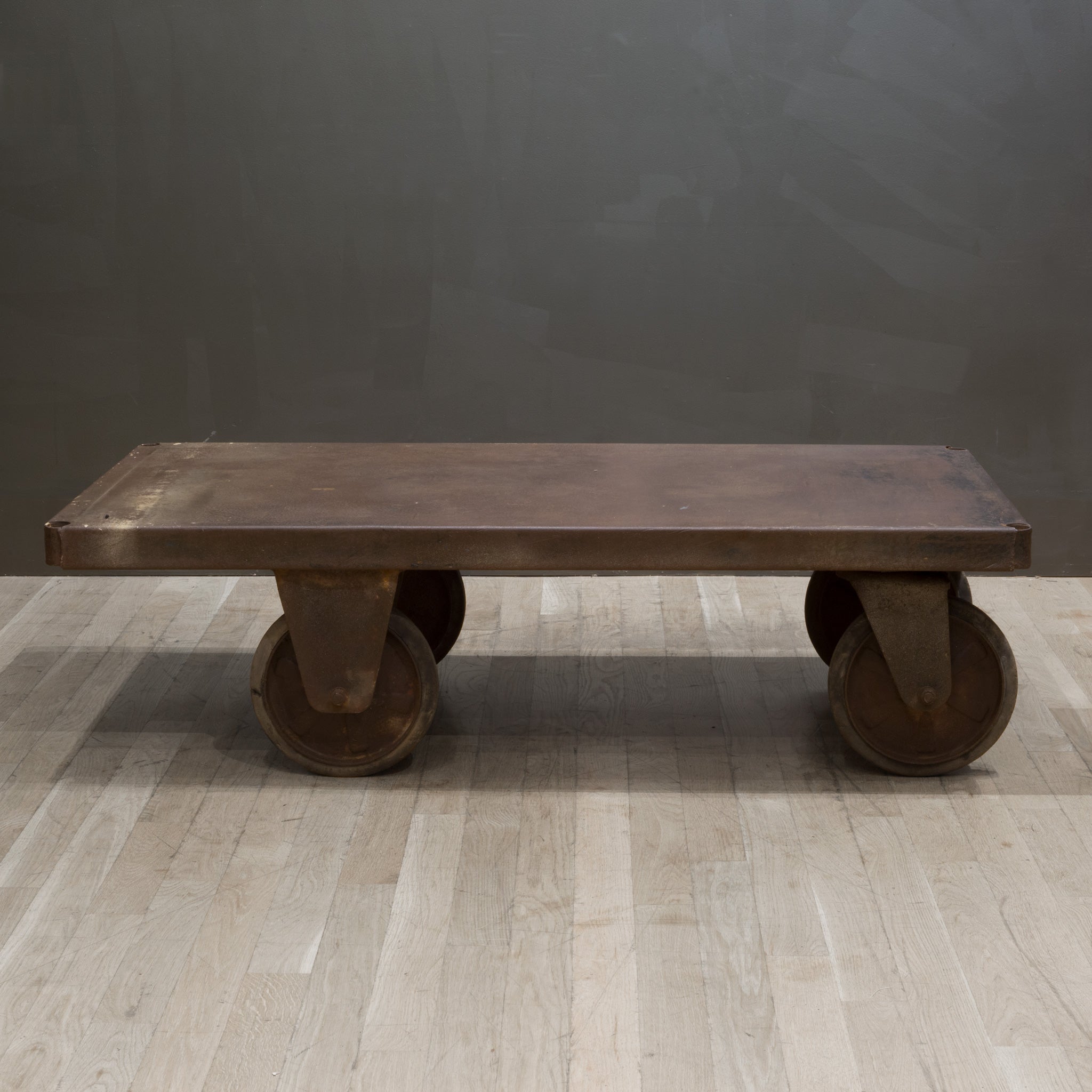 Early 20th Century Steel Factory Rolling Cart/Coffee Table c.1930 S16