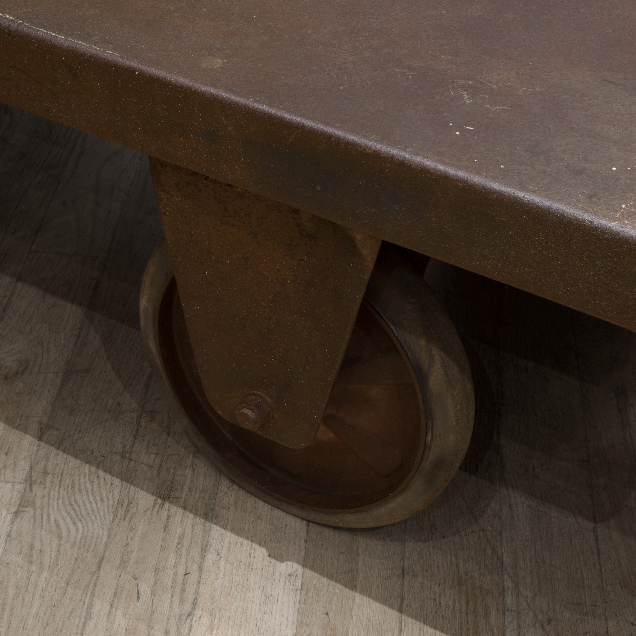 Early 20th Century Steel Factory Rolling Cart/Coffee Table c.1930 S16