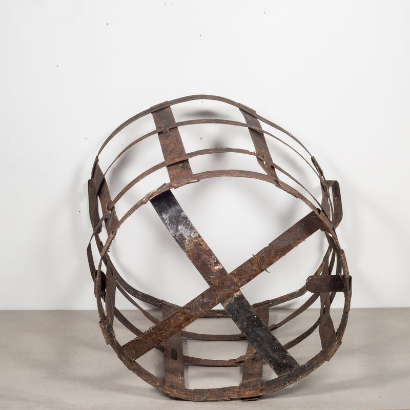 Antique Factory Steel Band Basket c.1880-1920