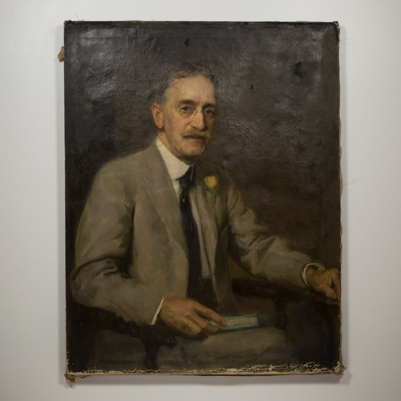 "Dr. Fowler" Oil on Canvas Portrait by S. Seymour Thomas c.1900