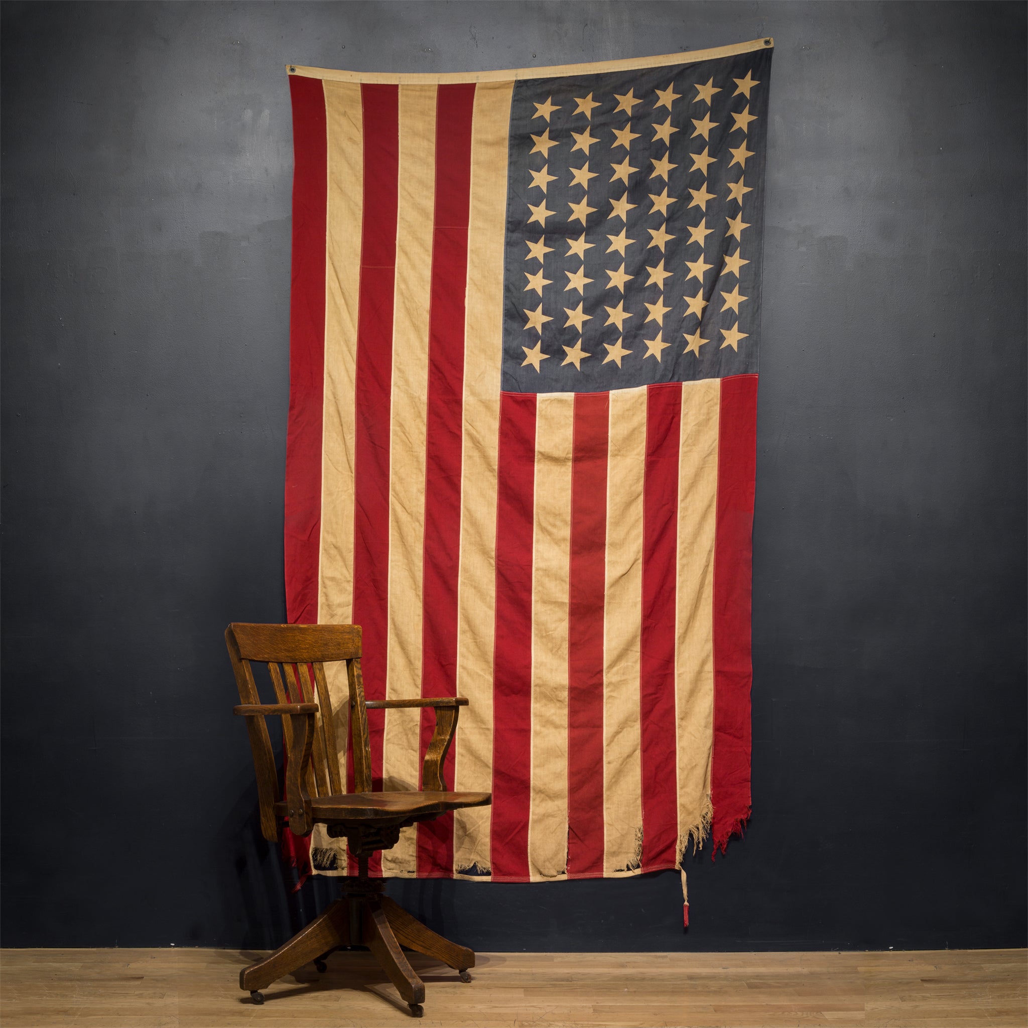 Antique Large American Flag with 48 Stars c. pre 1940s | S16 Home